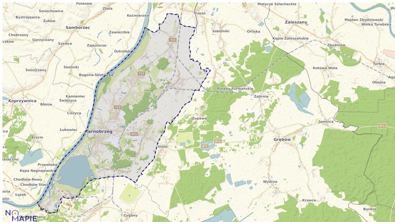 Mapa obszarów ochrony przyrody Tarnobrzega